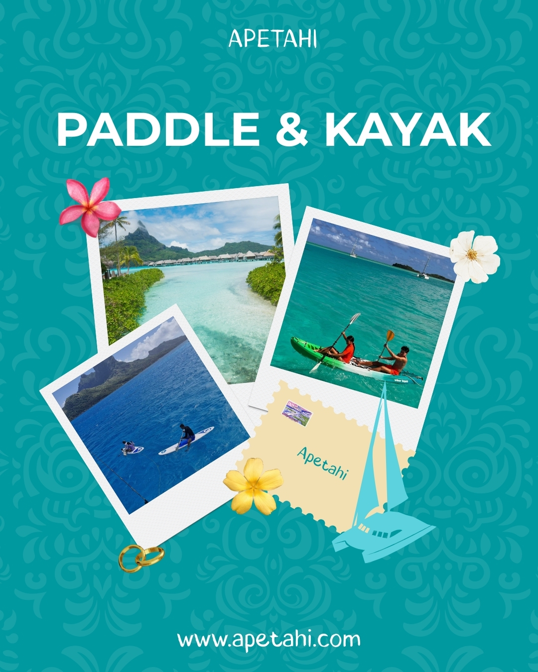 Paddle et kayak pendant une croisière en Polynésie